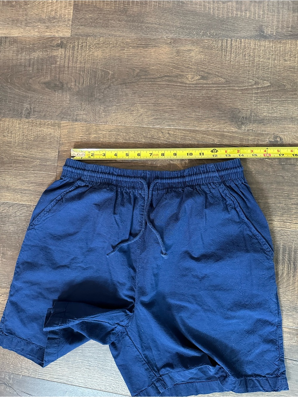 Erika & Co. Navy Drawstring Pull-On Cotton Shorts Women’s Large - Picture 7 of 7